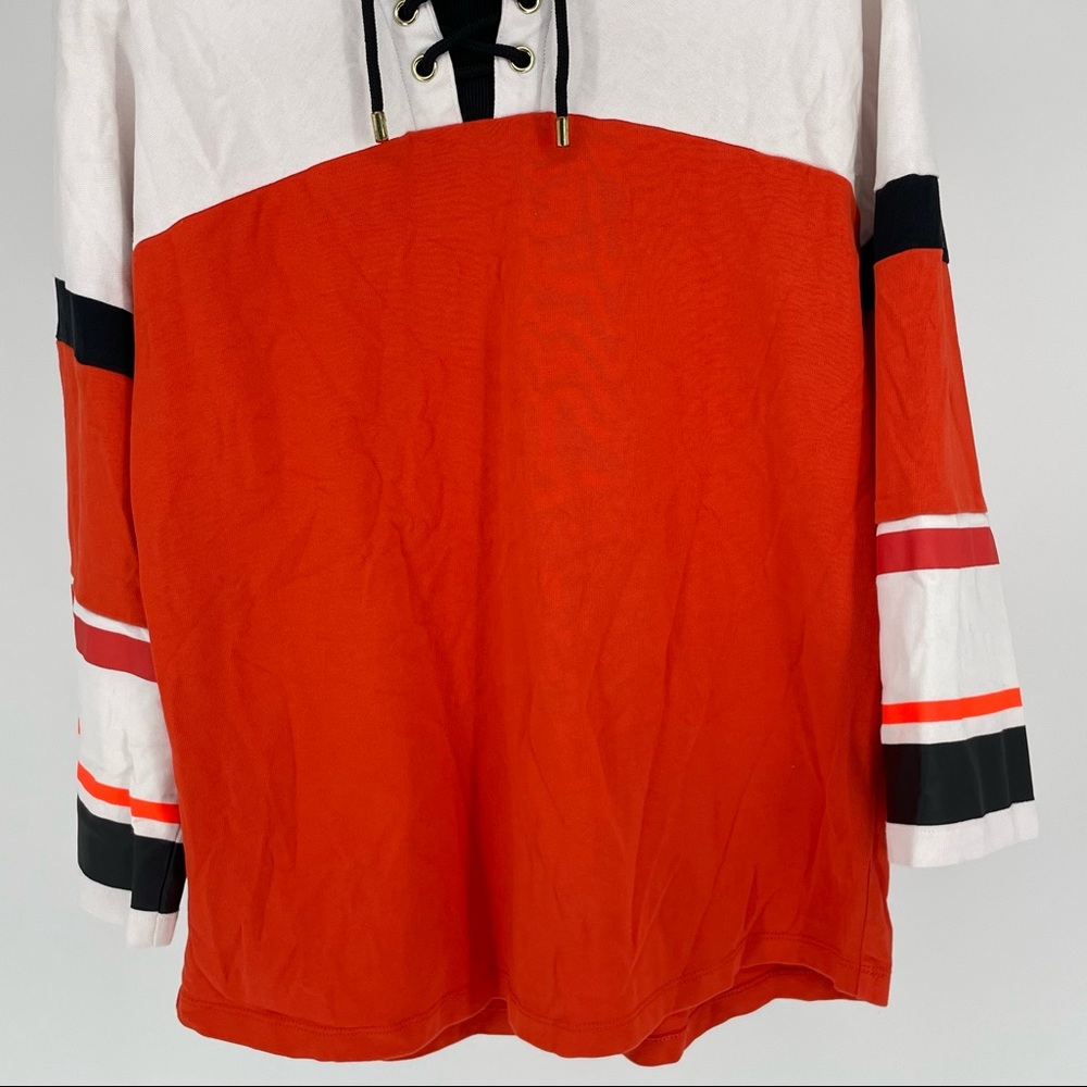 P.E. NATION RED ROCKET 3/4 SLEEVE TUNIC HOCKEY TOP ORANGE WHITE BLACK MEDIUM - Picture 6 of 10